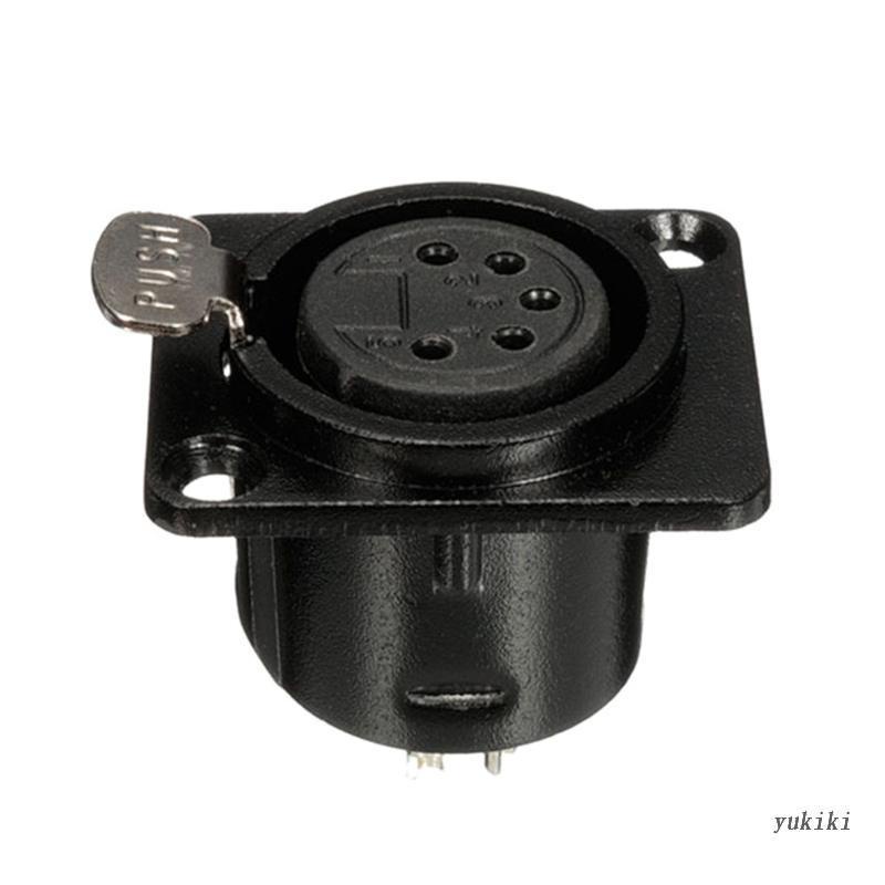 Đế Gắn Bảng Điều Khiển Kiki XLR Female 5 Pin Mạ Vàng XLR-F Cho Loa