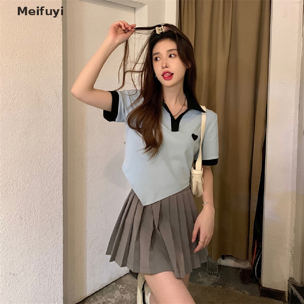 Áo Thun Crop Top Tay Ngắn Màu Sắc Tương Phản Thời Trang Mùa Hè Cho Nữ