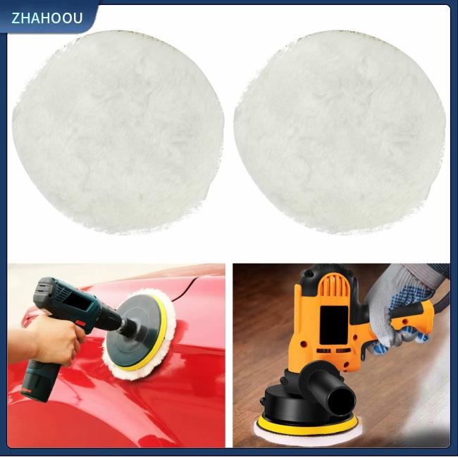 ☃Nhà Cửa☃ Set 2 Đĩa Đánh Bóng 6 Inch 180 Độ Tự Dính Bằng Len Đánh Bóng Cho Bề Mặt Sơn