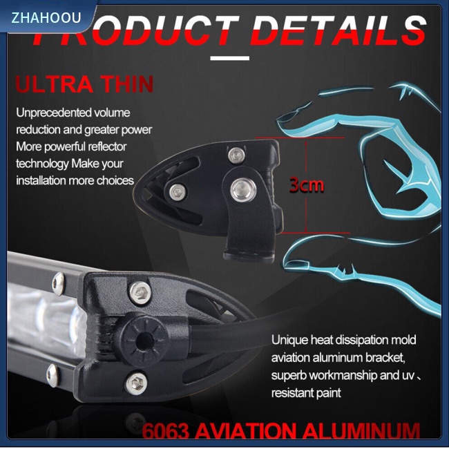 ☃Nhà Cửa☃ Dải Đèn Led 6d 14-inch Siêu Mỏng Gắn Cản Trước Xe Hơi