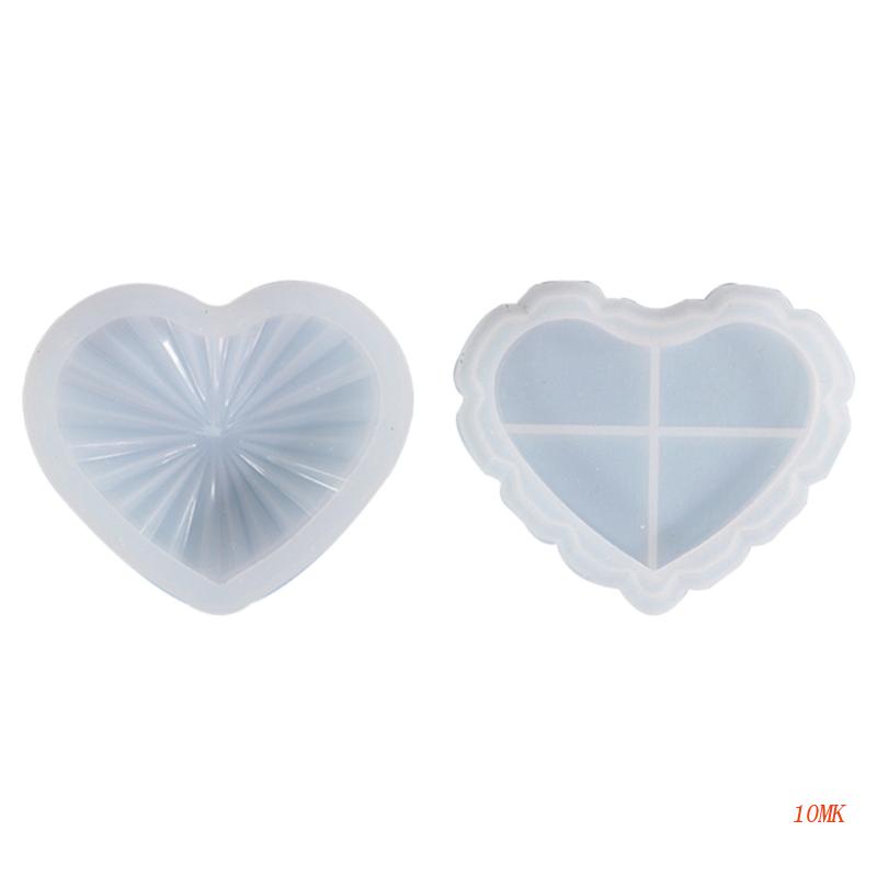 Khuôn Silicone Làm Hộp Trang Sức Hình Trái Tim DIY
