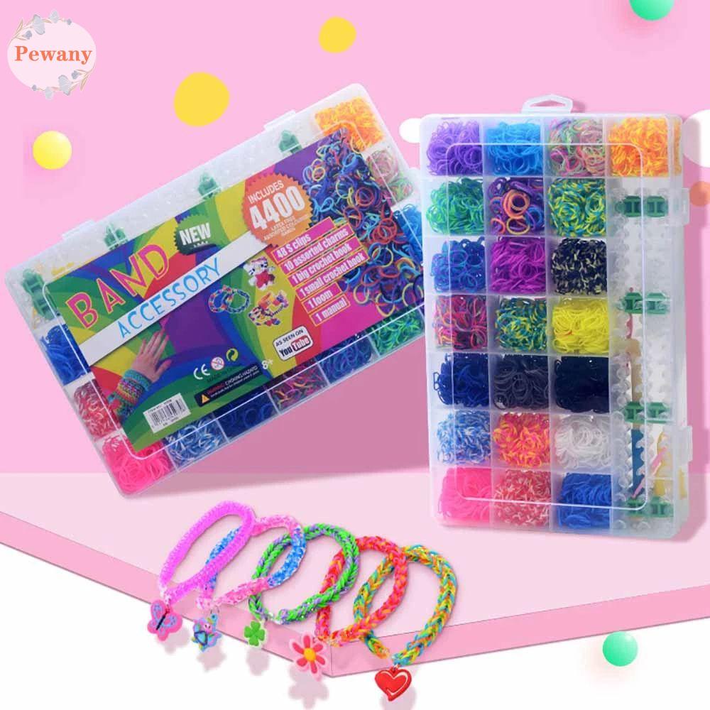 Set 1500 Dây Thun Co Giãn Màu Cầu Vồng Làm Vòng Đeo Tay Đồ Chơi Cho Bé