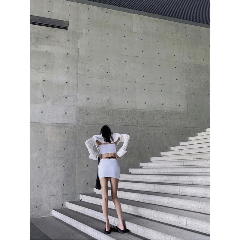 [F &amp; X] Set Áo Không Tay Và Chân Váy Ngắn Ôm Hông Gợi Cảm Hợp Thời Trang Mùa Xuân Cho Nữ