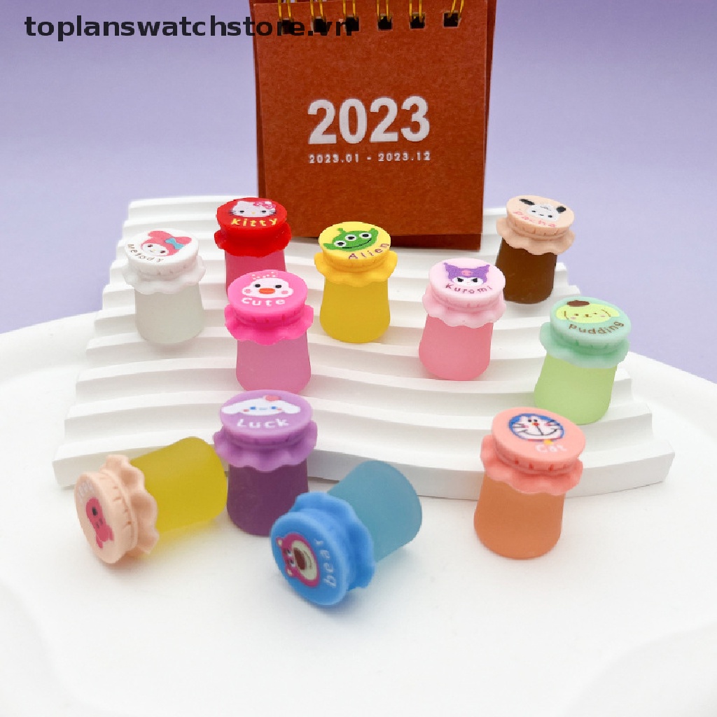 Set 2 Đồ trang trí Bình Mật Ong Mini Bằng Nhựa Resin Dạ Quang Trang Trí Bảng Điều Khiển Xe Hơi