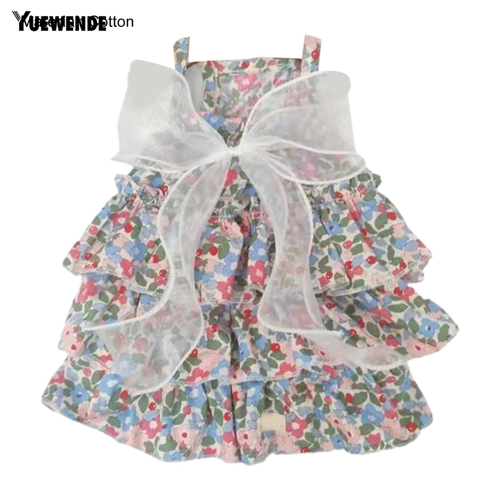 Đầm Hai Dây Đính Nơ Thoáng Khí Thoải Mái Thời Trang Mùa Hè Cho Cún Cưng