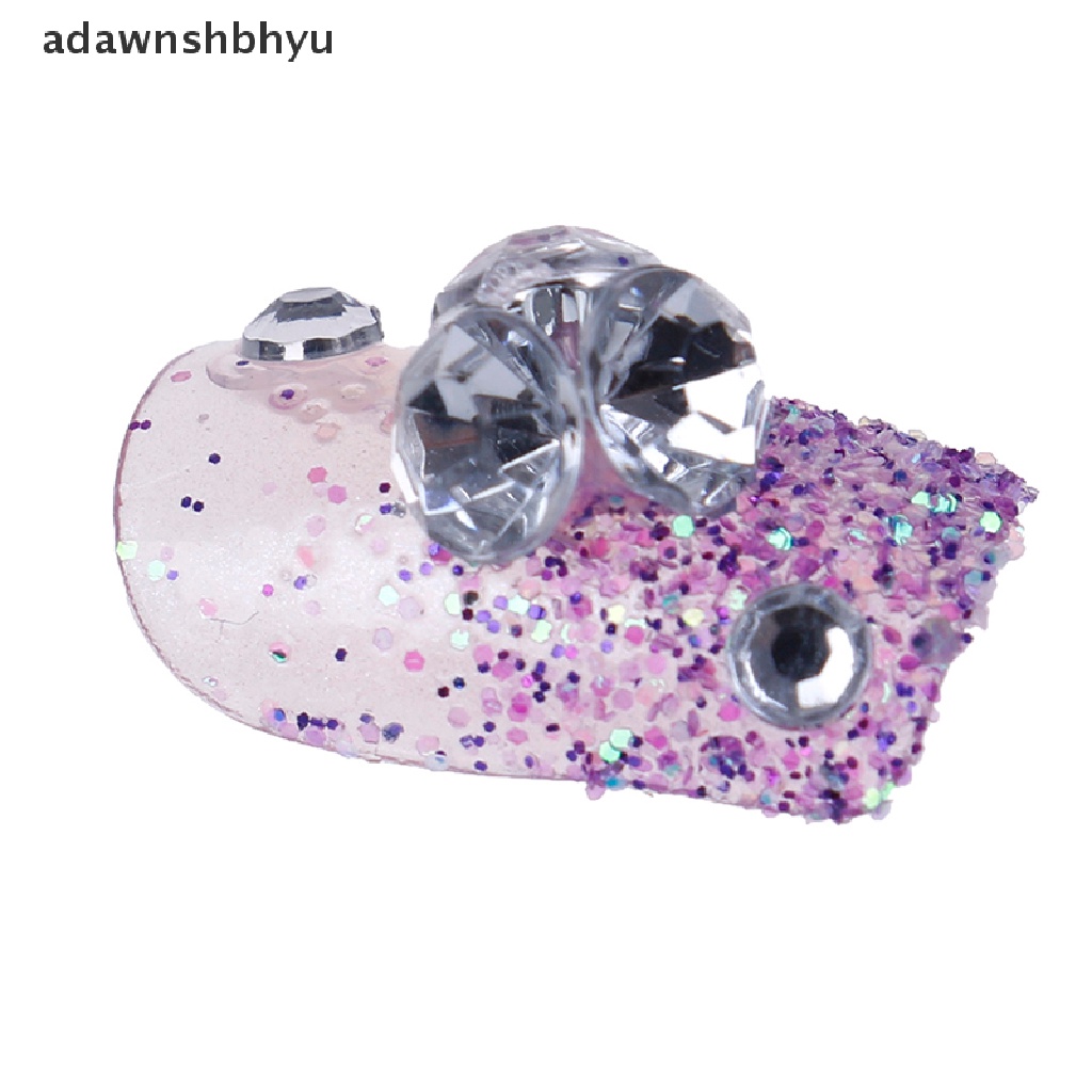 Bộ 24 Móng Tay Giả Trong Suốt Lấp Lánh Thời Trang