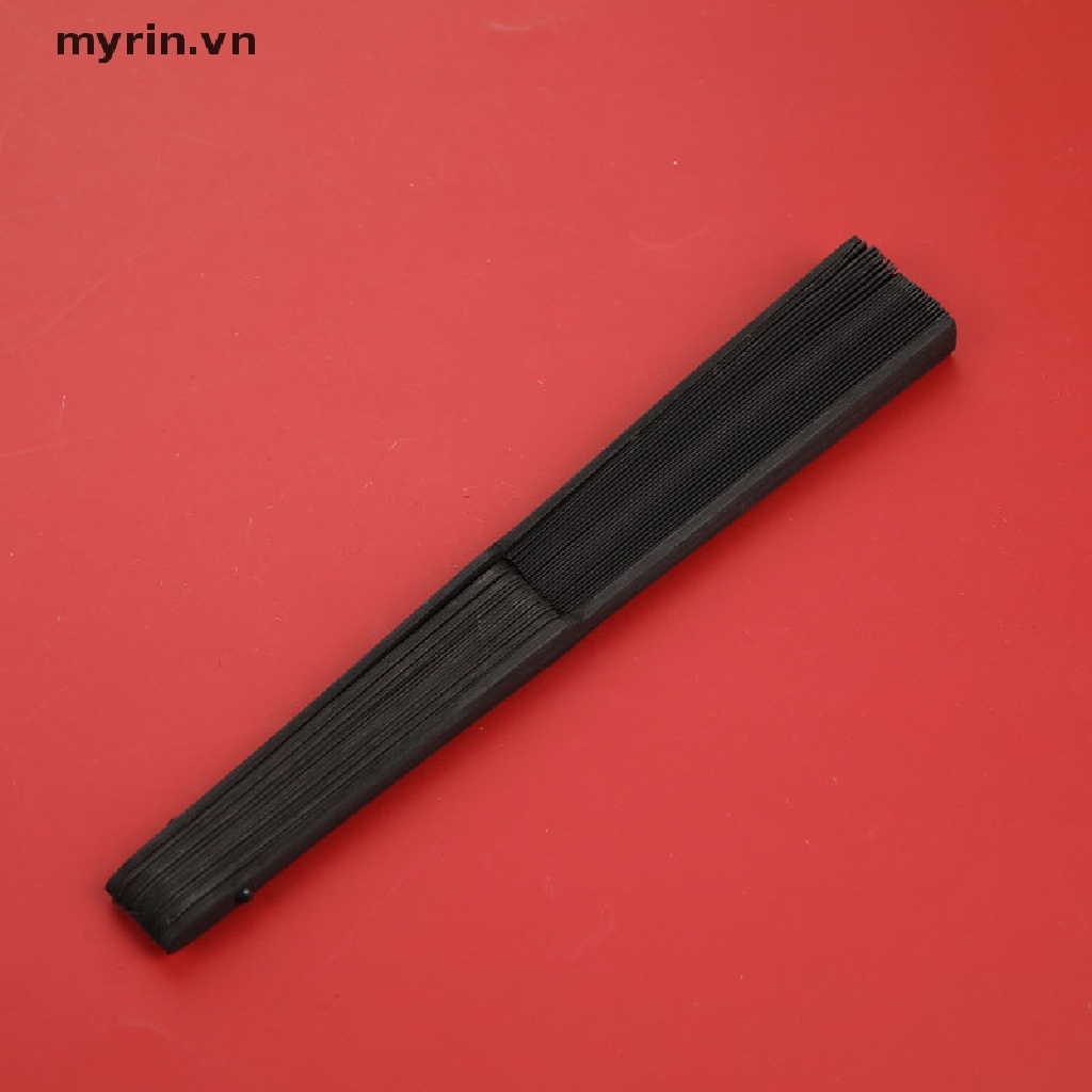 Quạt Xếp Cầm Tay Màu Đen Phong Cách Trung Hoa Cổ Điển