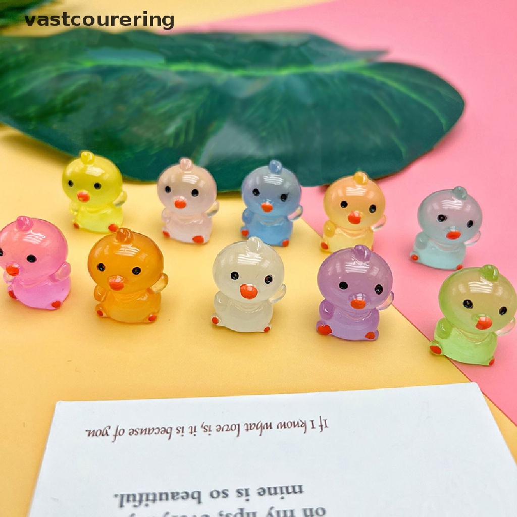 2 Tượng Gà Con Phát Sáng Dễ Thương Dùng Trang Trí