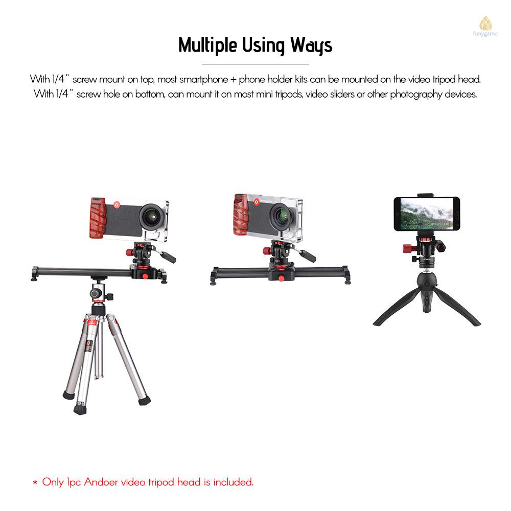 Đầu Nối Chân Máy Ảnh Andoer Mini Chuyên Nghiệp Với Ốc Vít 1 / 4 "Cho Điện Thoại / Máy Ảnh Tải Trọng 3kg 3kg Chất Lượng Cao