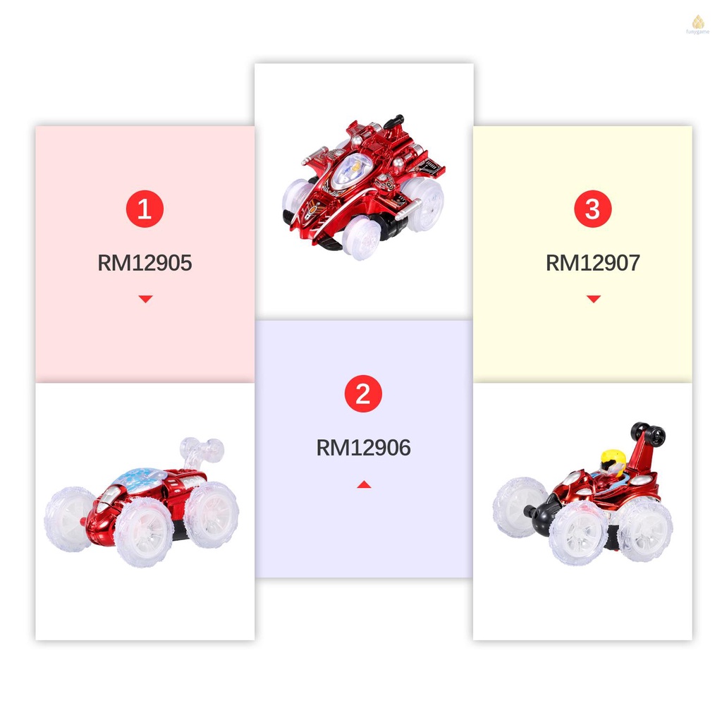 Xe Hơi Điều Khiển Từ Xa 360 Độ Có Đèn LED° Bộ Đồ Chơi Tumbling Độc Đáo Thú Vị Dành Cho Bé