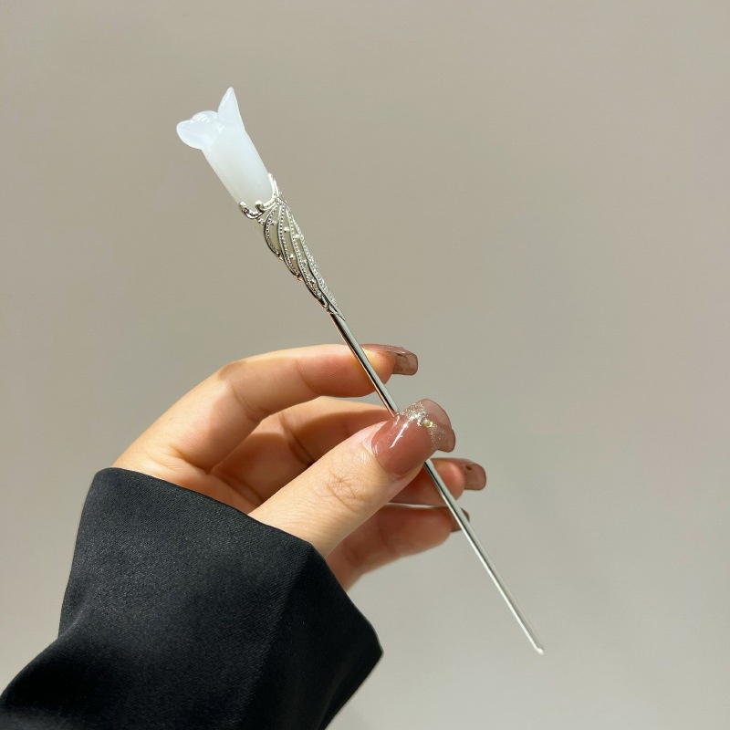 Trâm Cài Tóc Tua Rua Hoa Lily Ngọc Trai Rung Phong Cách Hán Phục Mùa Hè Cho Nữ