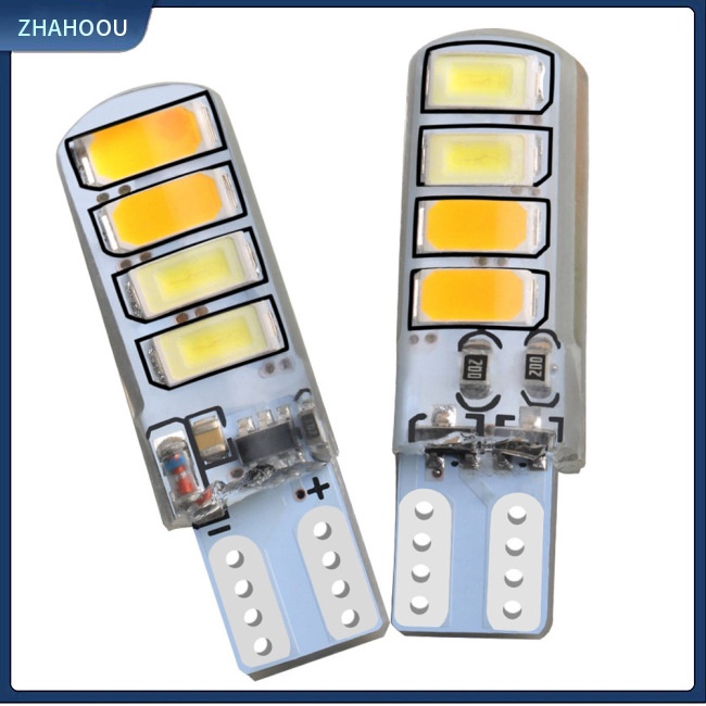 ☃Phụ Kiện Trang Trí Nhà Cửa Kiểu Dáng Dễ Thương Xinh Xắn☃ Bóng Đèn Led T10 5630 8smd Hai Màu Bằng Silicone Cho Xe Hơi