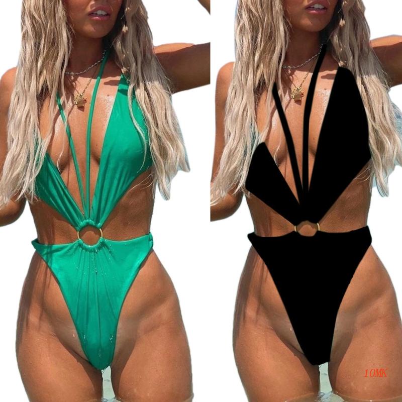 Xiangbao Bikini Một Mảnh Có Dây Buộc Gợi Cảm Nâng Ngực Cho Nữ Đi Biển