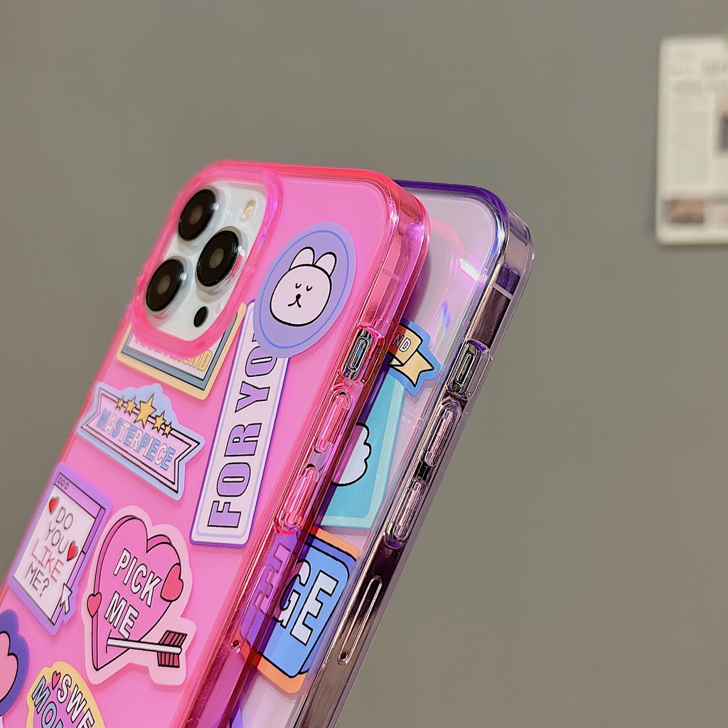 Ốp Điện Thoại tpu Dẻo Trong Suốt Họa Tiết Hoạt Hình Đơn Giản Chống Rơi / Sốc Cho iPhone 11 12 13 14 PRO Max