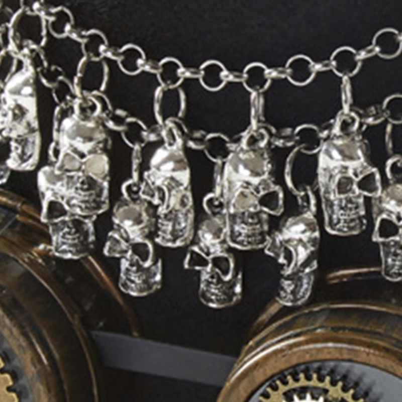 Mũ Lưỡi Trai Kèm Kính Bảo Hộ Phong Cách Steampunk Bowler Cá Tính Cho Nam