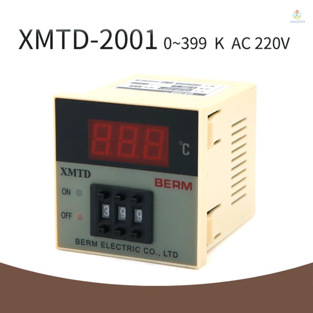 Bộ Điều Khiển Nhiệt Độ Kỹ Thuật Số Vỏ Ngắn 0-399 XMTD-2001°C Bộ Điều Chỉnh Nhiệt Độ Loại K Chuyên Dụng
