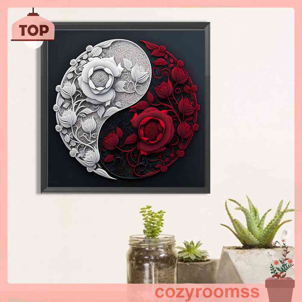 Tranh Đính Đá Kim Cương Toàn Bộ 5D DIY Hình Biểu Tượng Âm Dương