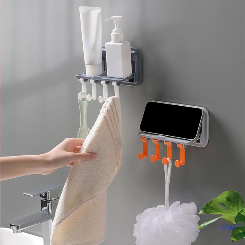 Giá Treo Khăn Đa Năng Bằng Nhựa Gắn Tường Không Cần Khoan