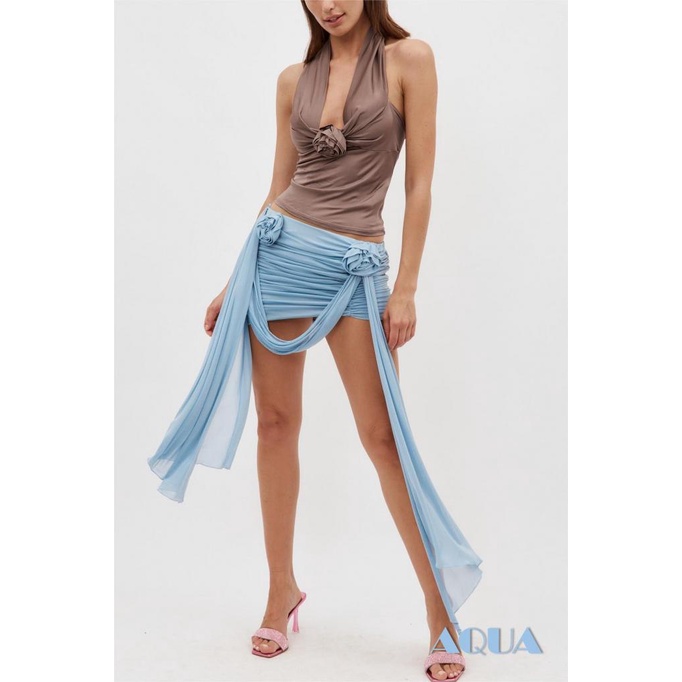 Áo Tank Top Cổ Yếm Hở Lưng Màu Trơn Thời Trang Mùa Hè Cho Nữ
