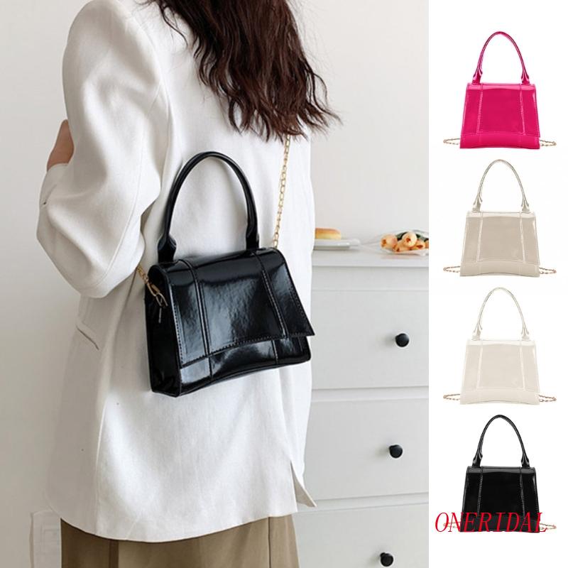 Túi Đeo Chéo Bằng Da PU Màu Trơn Đơn Giản Cho Nữ