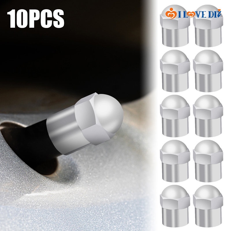 Set 10 Nắp Van Bánh Xe Hơi / Xe Máy Hình Tròn Bằng Nhựa Chống Nước Chống Rò Rỉ Tiện Lợi