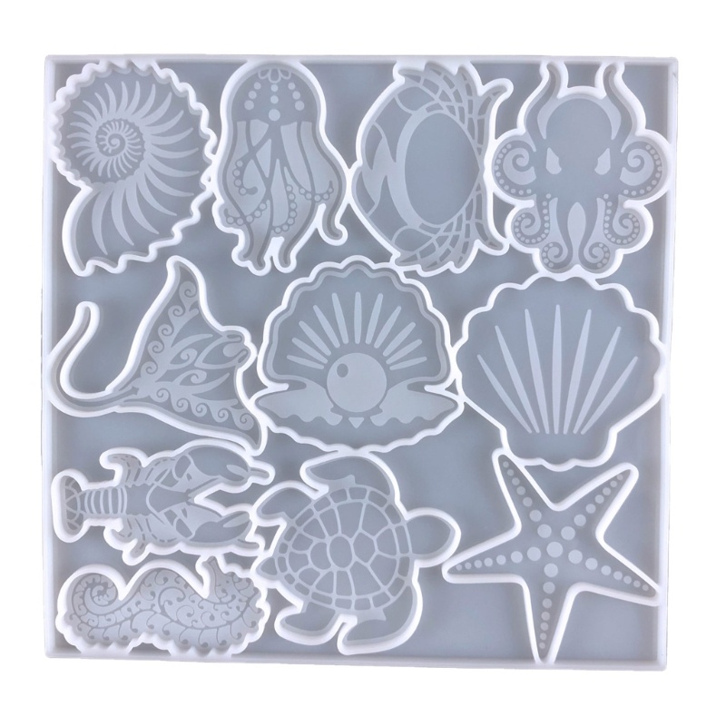 Khuôn Silicone Làm Móc Khóa Hình Động Vật Biển DIY