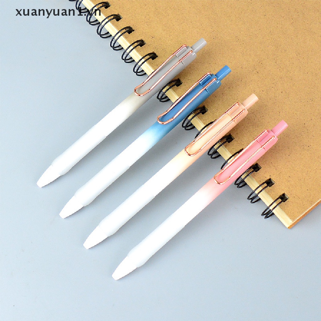 Set 4 Bút Bi Mực Đen Ngòi 0.5mm Có Thể Thu Gọn Tiện Dụng