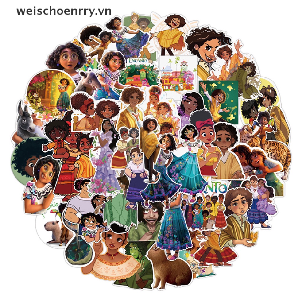 Bộ 50 Sticker Hoạt Hình Disney Xinh Xắn Dùng Trong Trang Trí