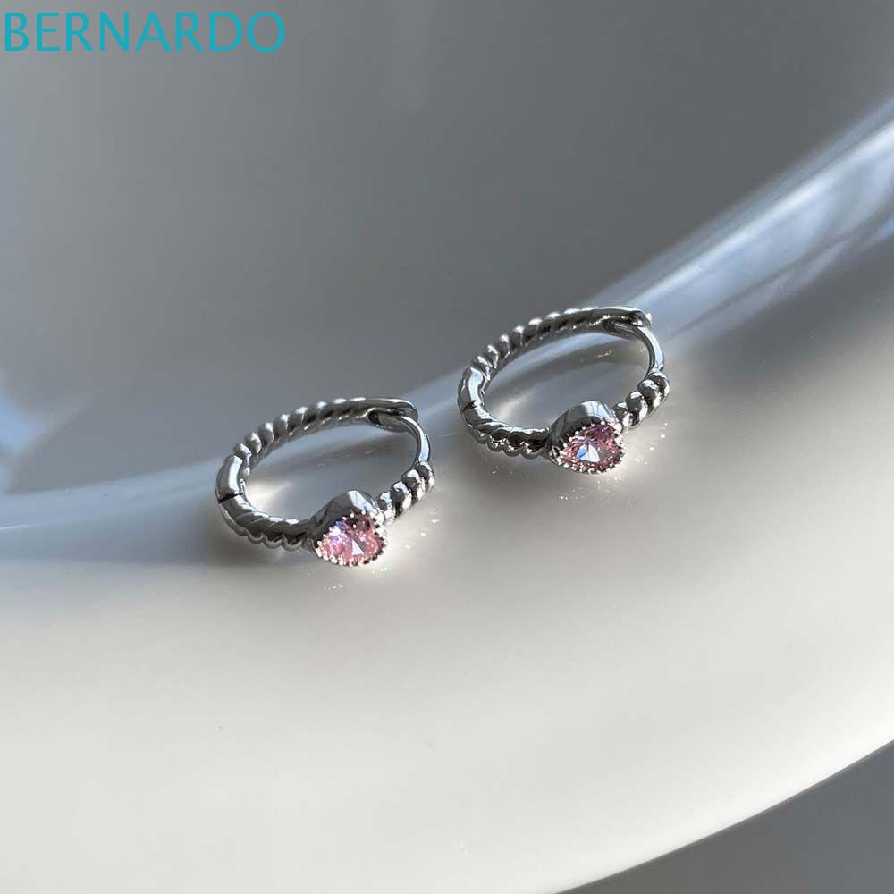 Bông Tai Hình Trái Tim Màu Hồng Thanh Lịch Phong Cách Hàn Quốc Cho Nữ