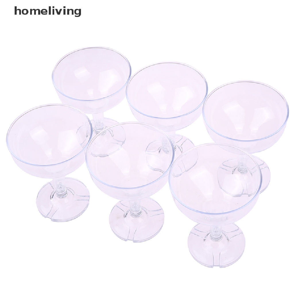 Set 6 Ly Thủy Tinh Uống Rượu Sâm Panh Bằng Acrylic Trong Suốt
