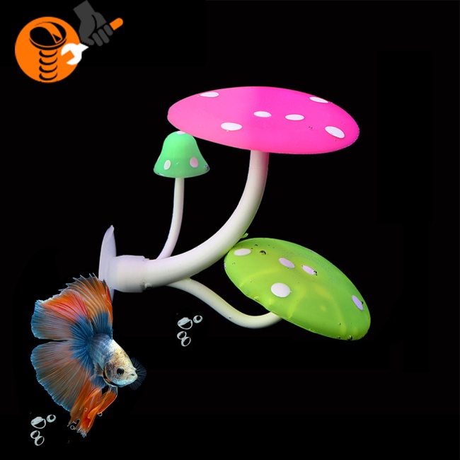Tấm Thảm Hai Lớp Hình Nấm Nhiều Màu Sắc Dùng Trang Trí Bể Cá