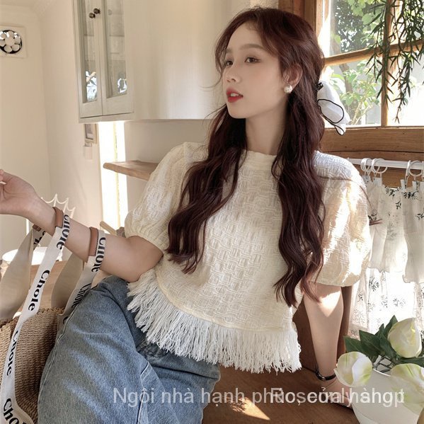 Áo Thun Tay Ngắn Thiết Kế Tua Rua Kiểu Pháp Thời Trang Mùa Hè 20