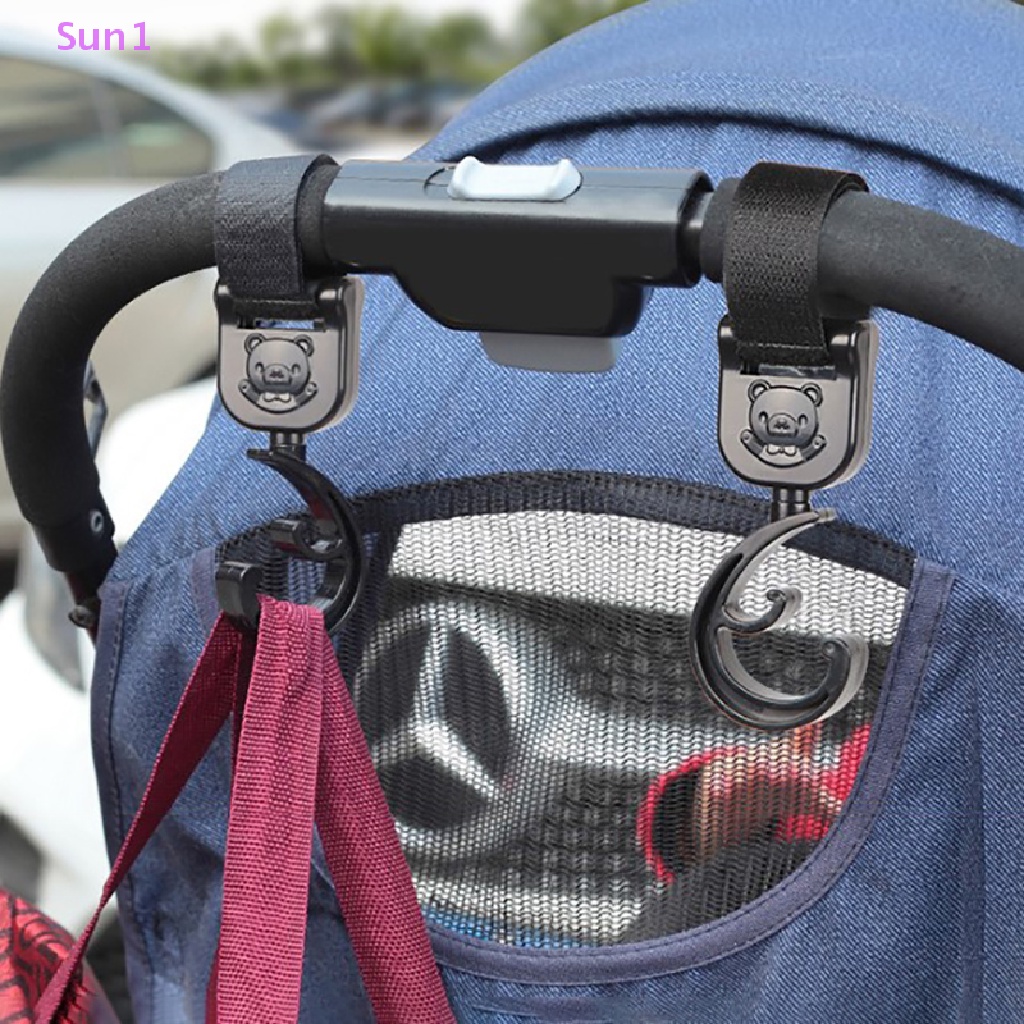 Bộ 2 Móc Treo Đồ Gắn Xe Đẩy Em Bé Có Thể Xoay 360 Độ Sun1 >