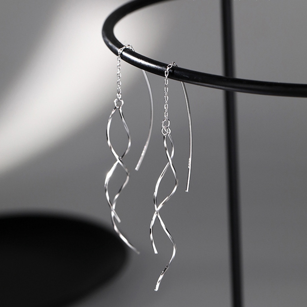 1 Đôi Bông Tai Dáng Dài Họa Tiết Hình Học Độc Đáo Thời Trang Cho Nữ