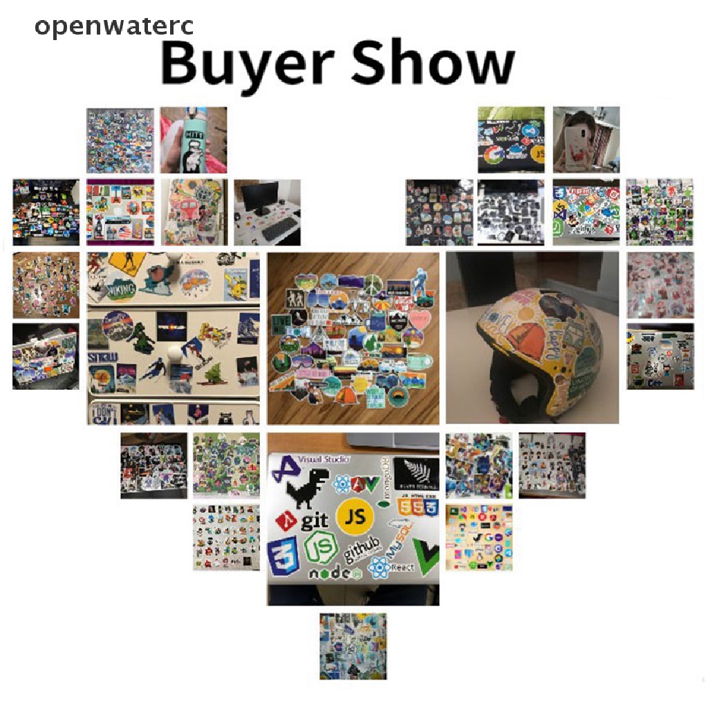 Bộ 50 Miếng Dán Hoạt Hình Trang Trí Ván Trượt DIY