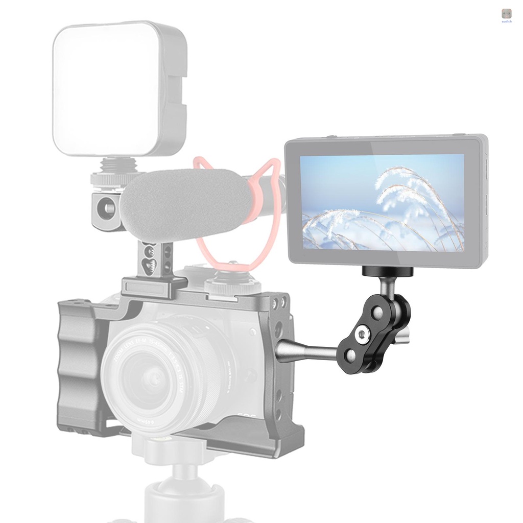 Bộ 2 Thanh Nối Dài Andoer MA-95 Bằng Hợp Kim Nhôm Hai Đầu Bi 1 / 4 Inch Gắn Đèn LED Màn Hình Video