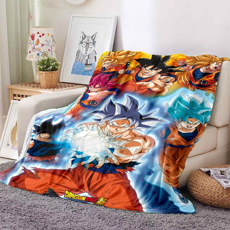 Chăn Bông Mềm Mại Thoải Mái In Hình Phim Dragon Ball Sun Wukong Dùng Cho sofa Giường Ngủ Văn Phòng