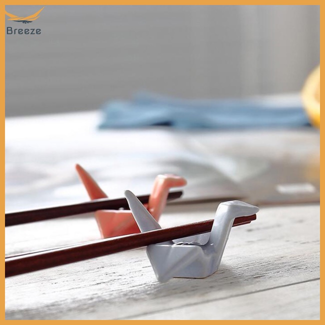 Giá Đỡ Đũa Bằng Gốm Sứ In Họa Tiết Chim Hạc Origami Dùng Làm Đạo Cụ Chụp Ảnh