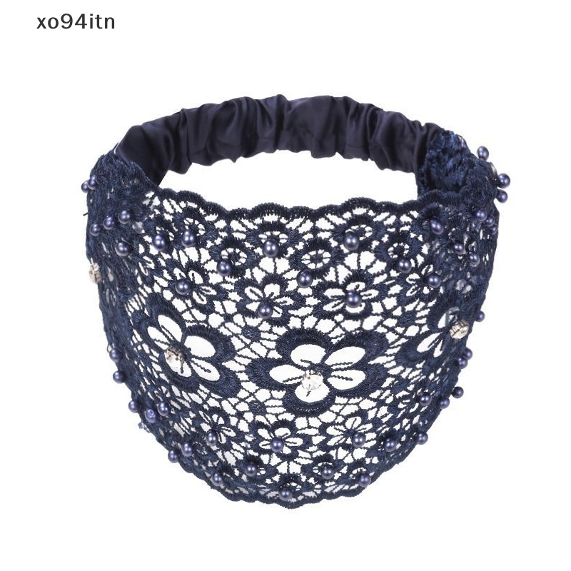 Băng Đô Ren Mỏng Vành Rộng Đính Ngọc Trai Thoáng Khí Dành Cho Nữ