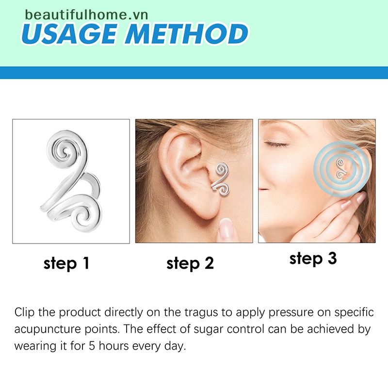1 Đôi Bông Tai Kẹp Bấm Huyệt Giảm Cân Chất Lượng Cao