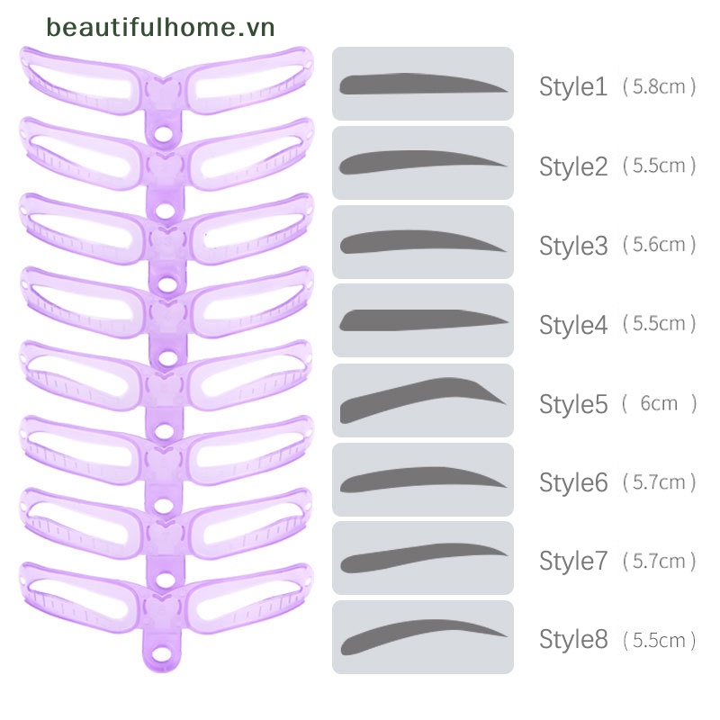 Khuôn Kẻ Lông Mày 8 Kiểu Có Thể Tái Sử Dụng