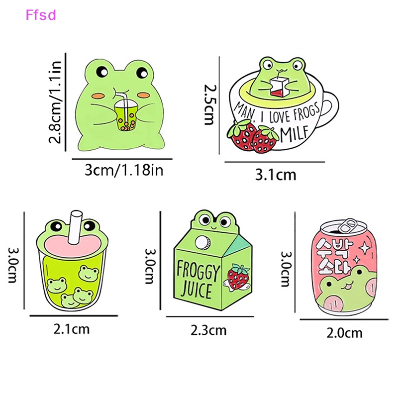 {Ffsd} Ghim Cài Áo Tráng Men Hình Ếch Cà Phê Sữa Nước Ép Có Thể Tùy Chỉnh Làm Quà Tặng Cho Bạn Bè * Bán Chạy