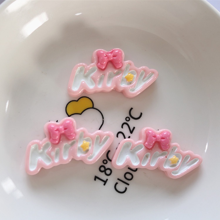 Set 10 Miếng Dán Màu Hồng Bóng Hình Hamburger Trái Tim Trang Trí Cốc Nước / Kẹp Tóc DIY