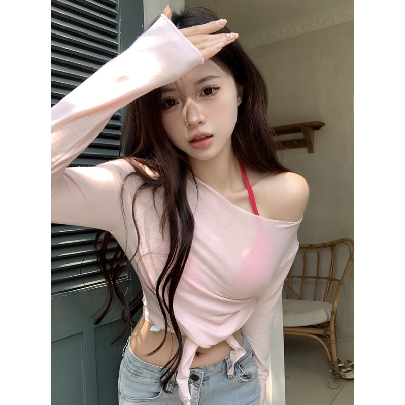 Bộ Áo Thun Tay Dài Và Áo Hai Dây Phong Cách Mới Mùa Xuân 2023 Cho Nữ