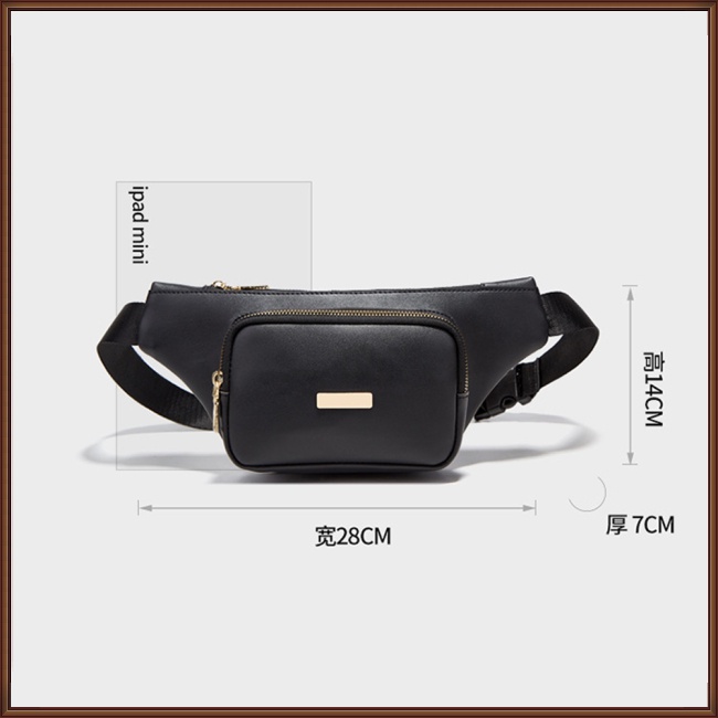 Túi Đeo Hông Bằng Da Nhân Tạo Màu Trơn Đa Năng Thời Trang Cho Nữ