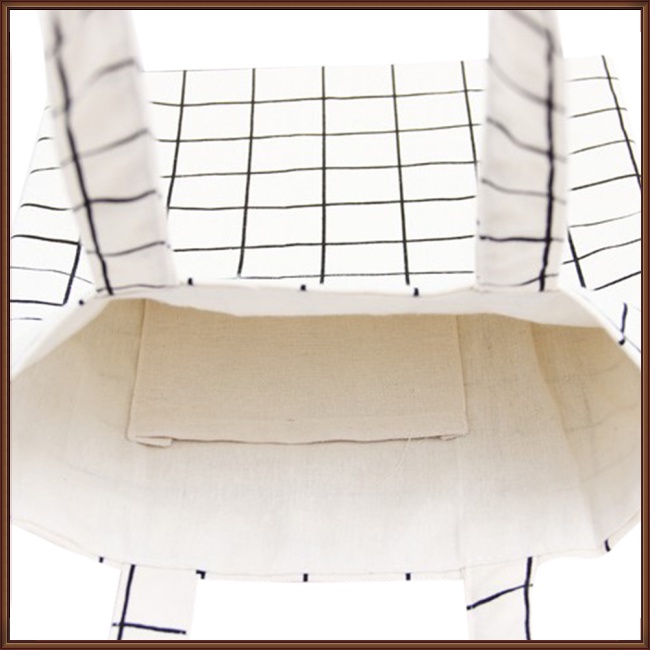 Túi Xách Vải Cotton Lanh Thân Thiện Với Môi Trường Họa Tiết Kẻ Sọc Thời Trang Cho Nữ