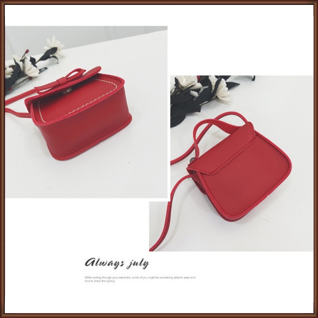 Túi Đeo Chéo Da PU Hình Vuông Nhỏ Nhắn Phong Cách Retro Dành Cho Trẻ Em