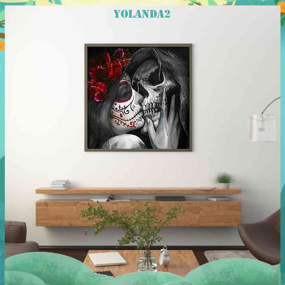 Tranh Đính Đá Kim Cương Toàn Bộ 5D DIY Hình Vẽ Đầu Lâu