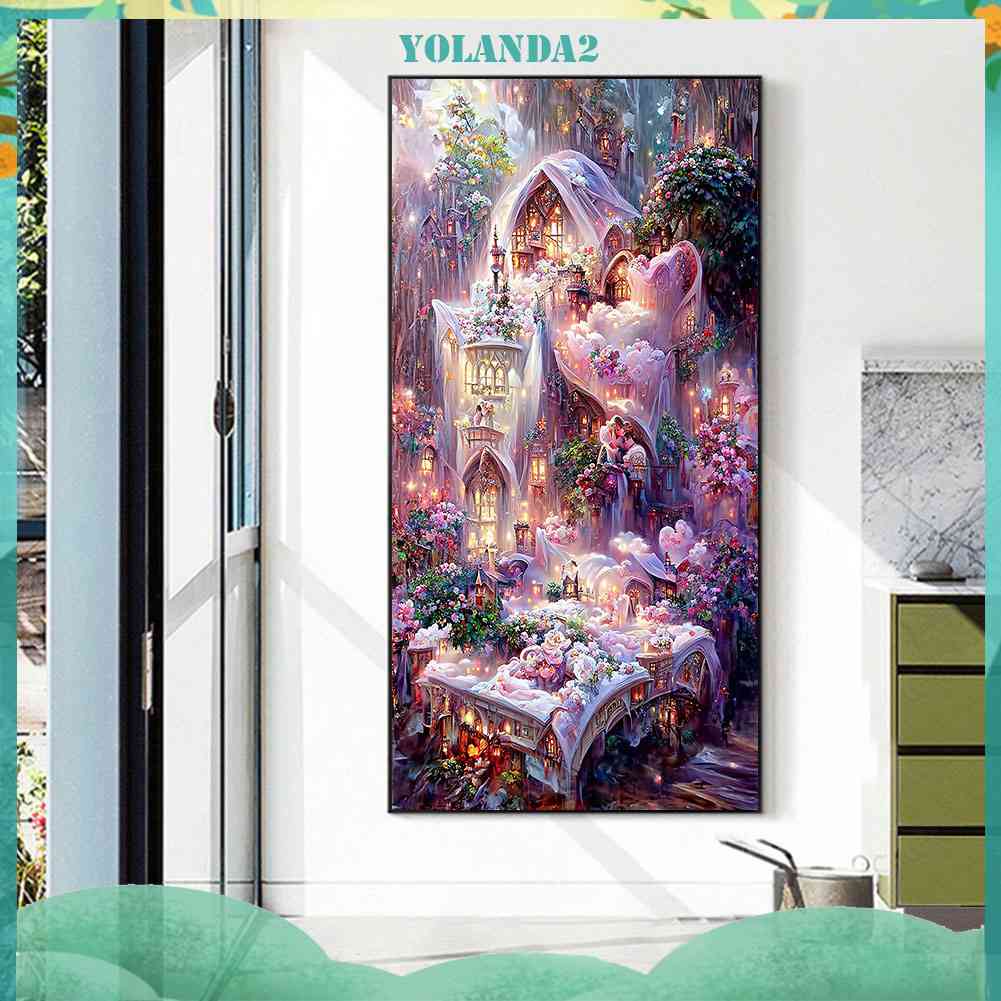 Bộ Tranh Đính Đá 5D Toàn Diện Họa Tiết Hoa Hồng Độc Đáo Trang Trí Nhà Cửa