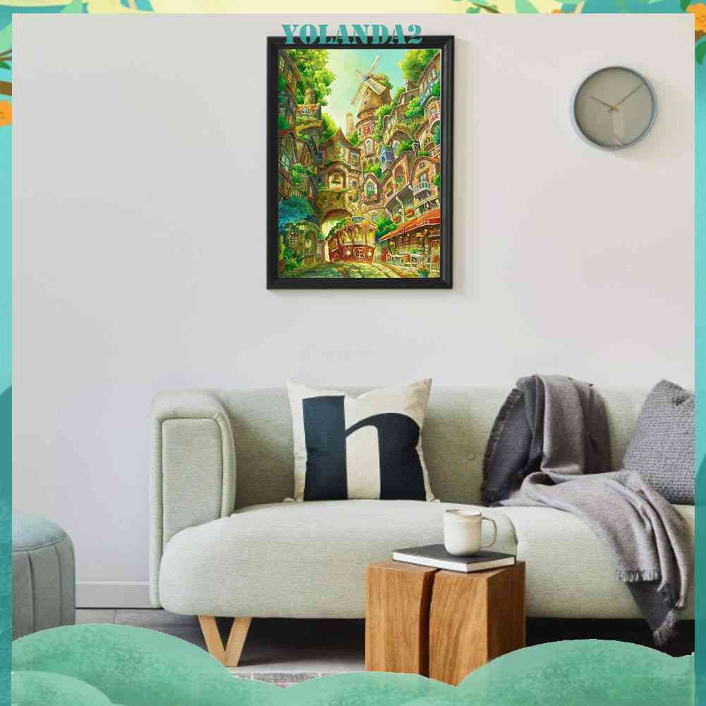 Tranh Đính Đá Kim Cương Toàn Bộ 5D DIY Hình Lâu Đài